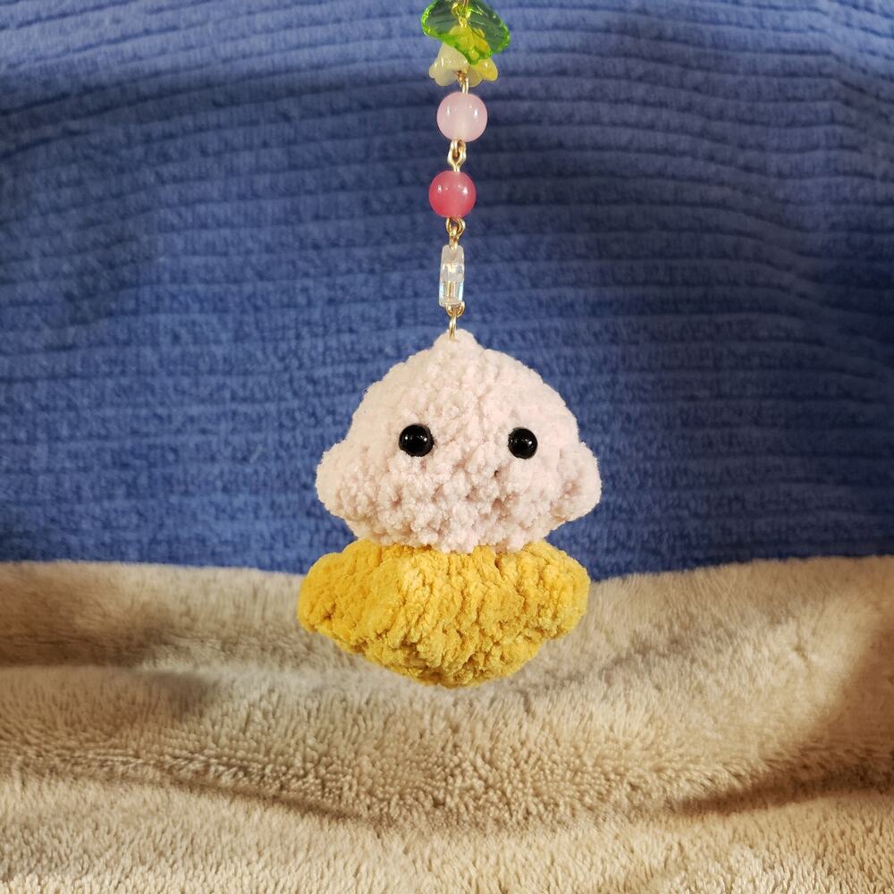 Handcrafted Crochet Kirby Charm for backpack/purse